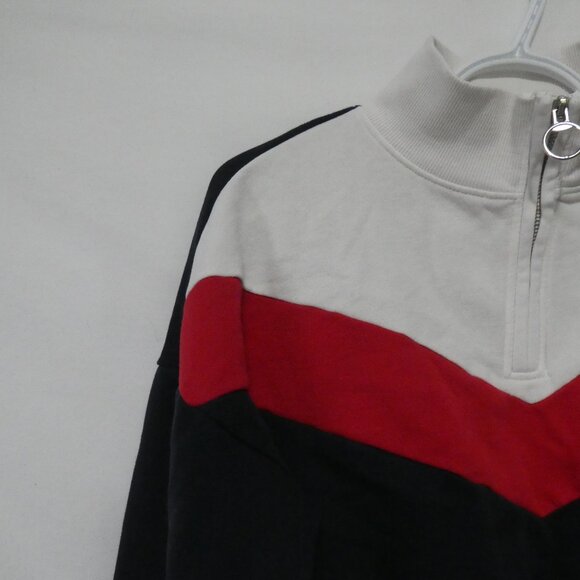 H&M | 12-14 years | Quarter Zip-Up Color Block Sweatshirt - Picture 3 of 16